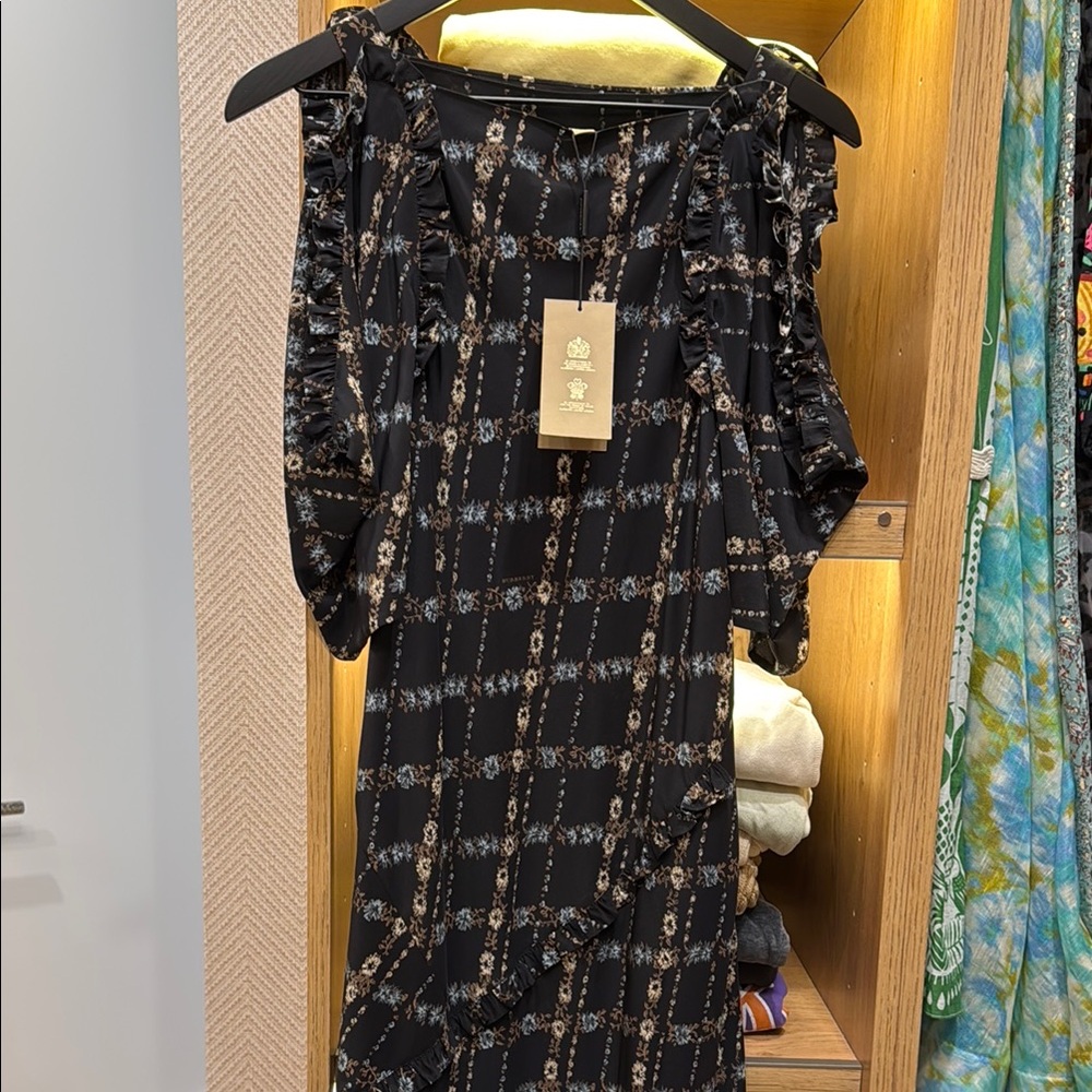 Burberry Didi Cold Shoulder Silk Midi Dress (US 4)